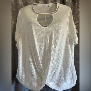 Plus size white blouse